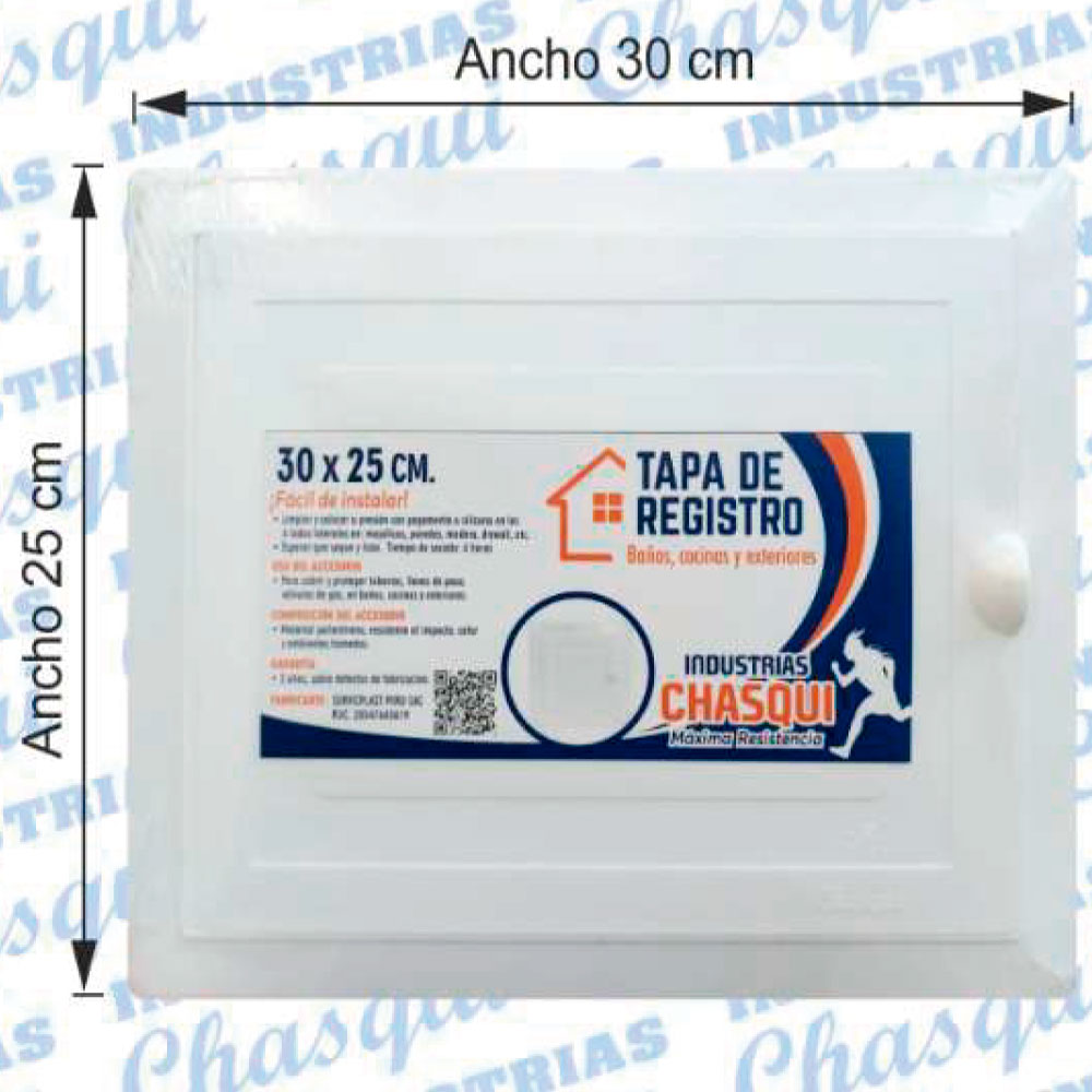 Tapa de registro empotrable 30 x 25