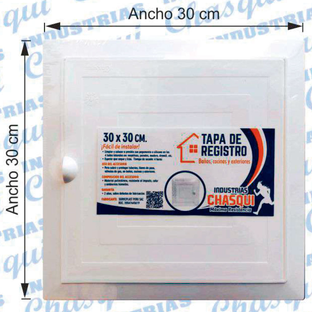 Tapa de registro empotrable 30 x 30